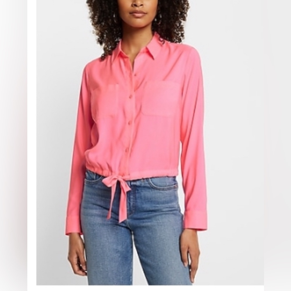 Express relaxed cinch tie Portofino blouse